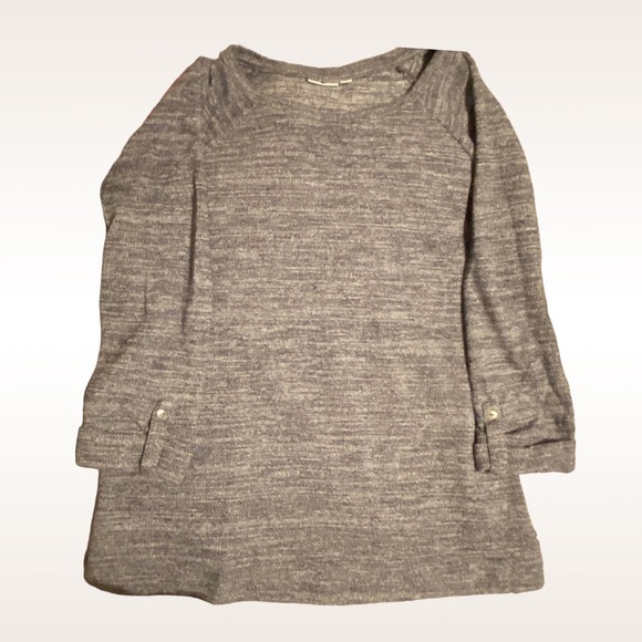 Croft & Barrow Sweater XL Blue White Long Knit Crew Neck 3/4 Sleeves - Picture 11 of 11